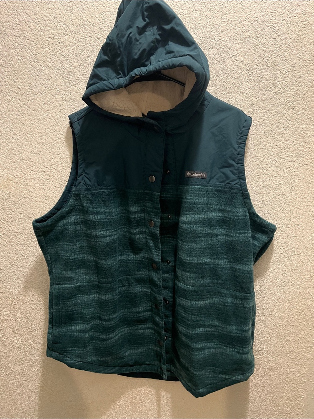 Columbia Teal Hooded Fleece Vest